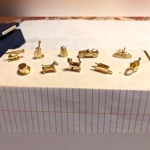 Monopoly Commemorative/Collectors Vintage Style 10 Tokens Gold Tone. SALE!